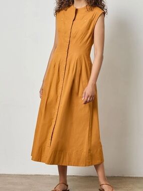 Lilla P Sleeveless Seamed Maxi Dress in Marmalade